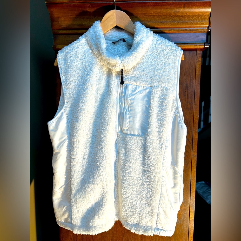 Snozu White Fleece Zip-Up Vest - XL - Lightweight NWOT